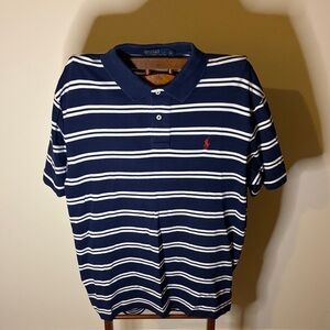 Polo by Ralph Lauren Navy and White Striped Polo Shirt
